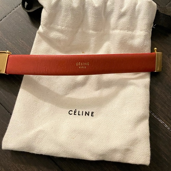 Celine Red Leather Wrap Bracelet - Picture 6 of 7